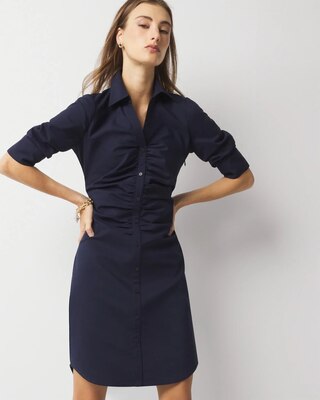Ruched Shirt Dress