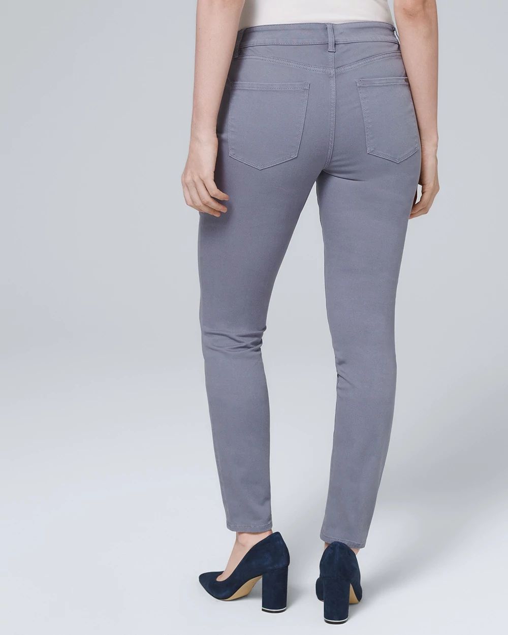 Curvy-Rise Mid-Rise Skinny Ankle Jeans
