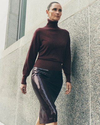 Petite Sequin Midi Skirt click to view larger image.