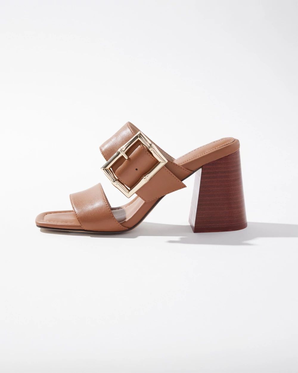 Bamboo Buckle Mid-Heel Sandal