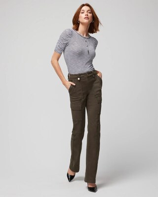 Shirred Sleeve Crewneck Tee