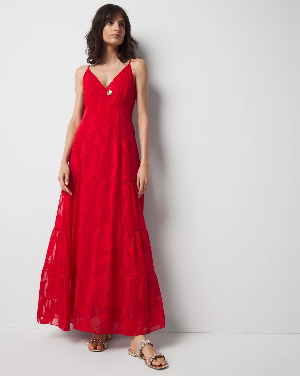 Petite Chiffon Burnout Maxi Dress