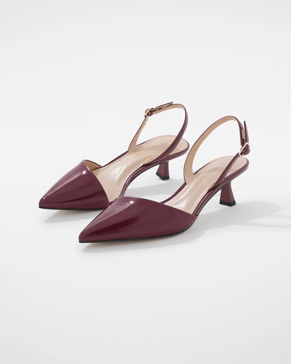 Faux Leather Asymmetrical Slingback Pump