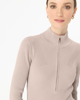 Zip-Up Mock Neck Pullover click to view larger image.