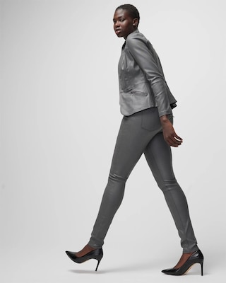 High-Rise Coated Skinny Jeans click to view larger image.
