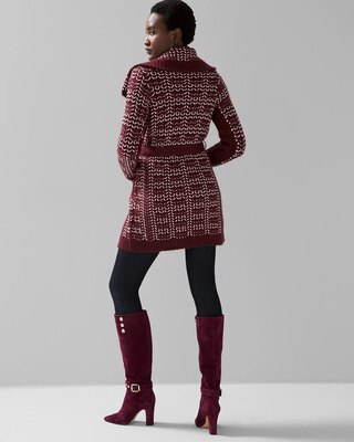 Braided Plaid Sweater Coat