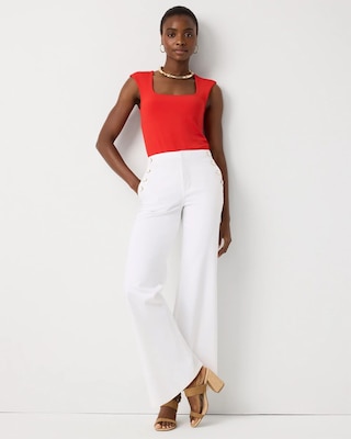WHBM FORME™ All Ways Stretch Square Neck Top click to view larger image.