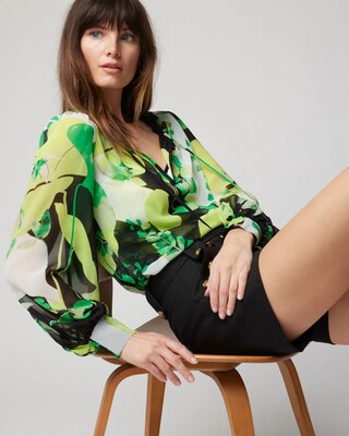 Chiffon Tie-Neck Blouse