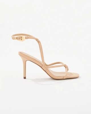 Faux Leather Heeled Sandals click to view larger image.