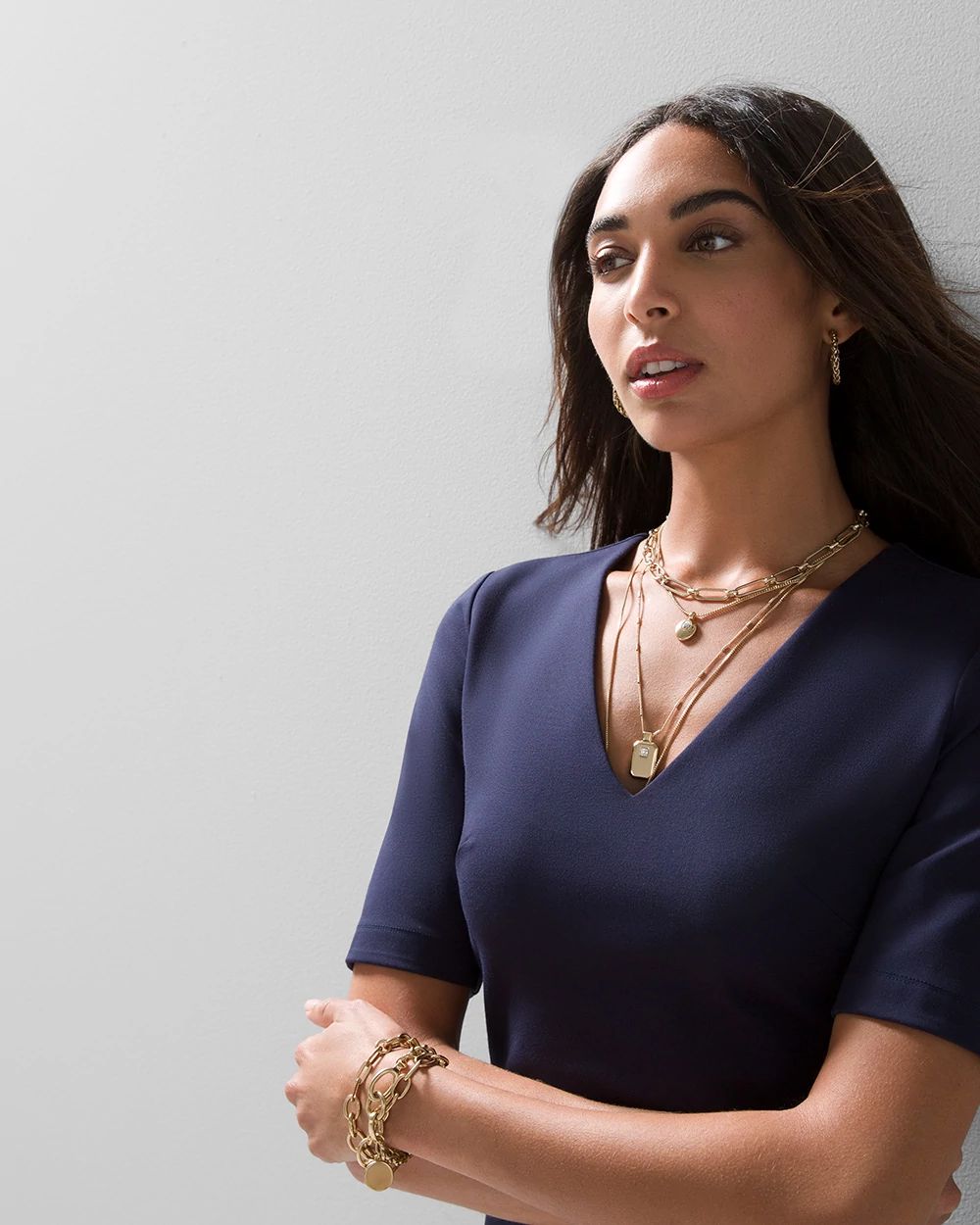 WHBM® AURA Short-Sleeve Sculpting Sheath Dress click to view larger image.