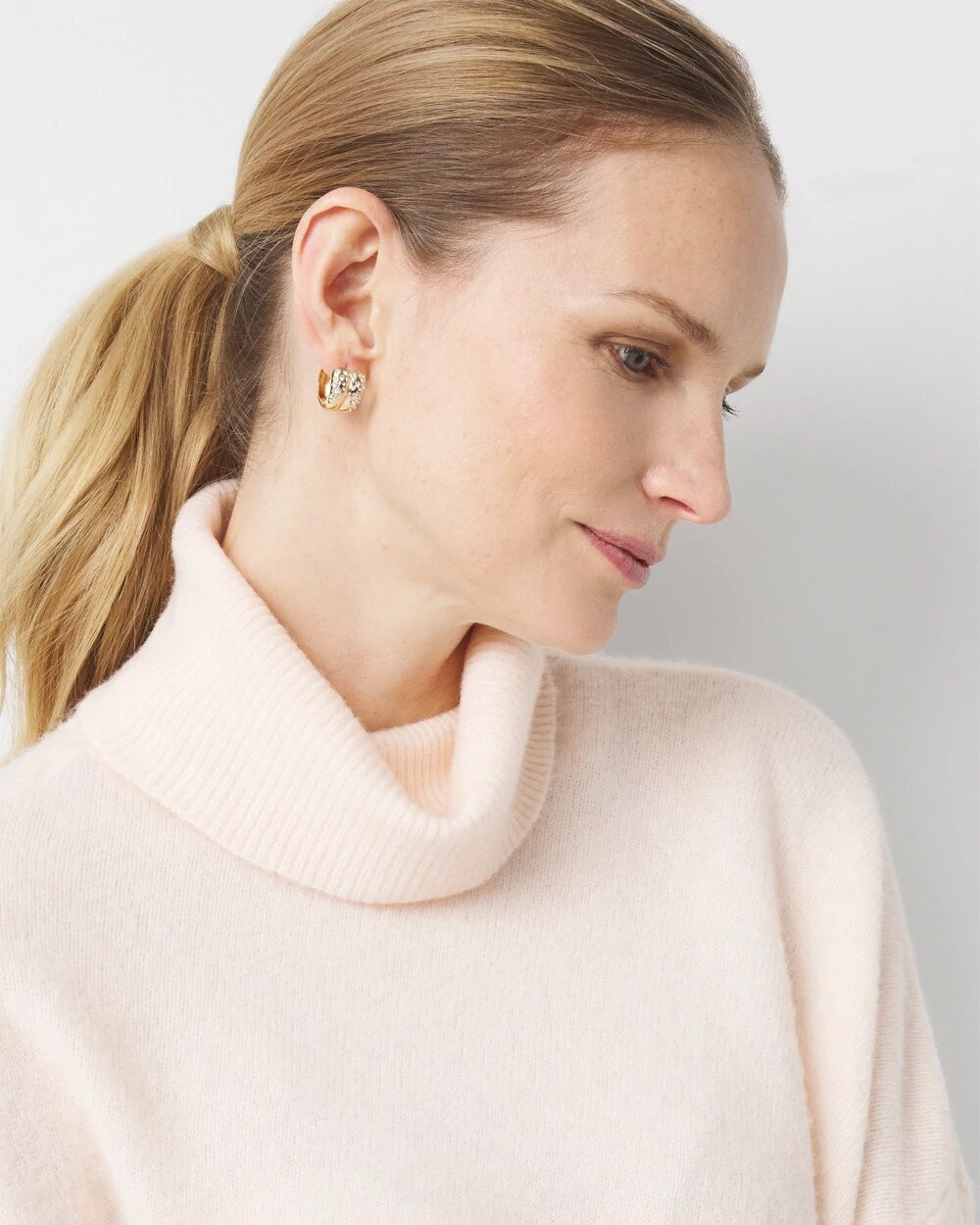 Asymmetrical Hem Turtleneck Sweater