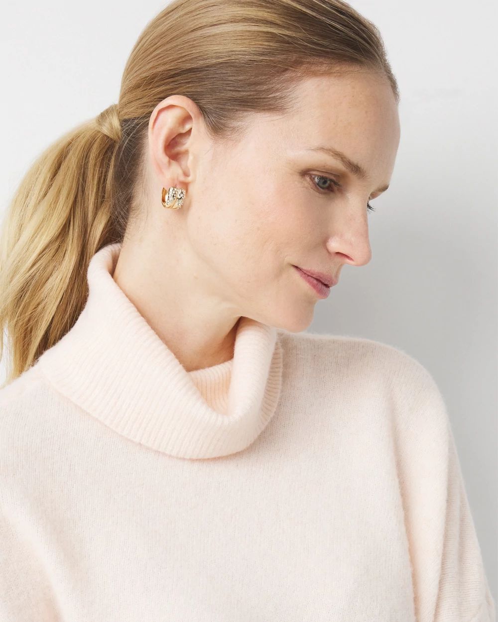 Asymmetrical Hem Turtleneck Sweater click to view larger image.