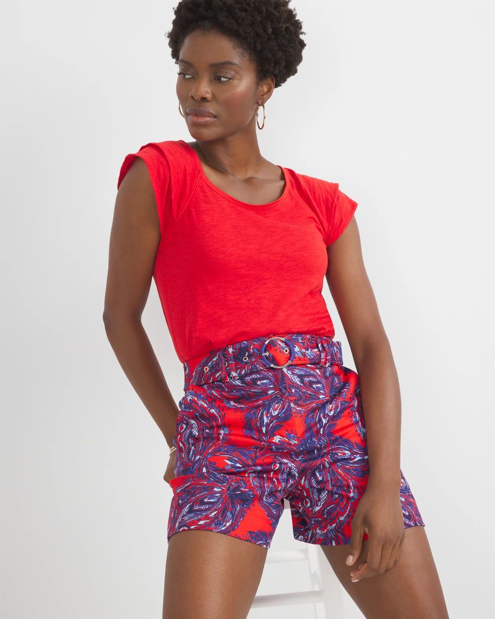 Patterned Woven Shorts