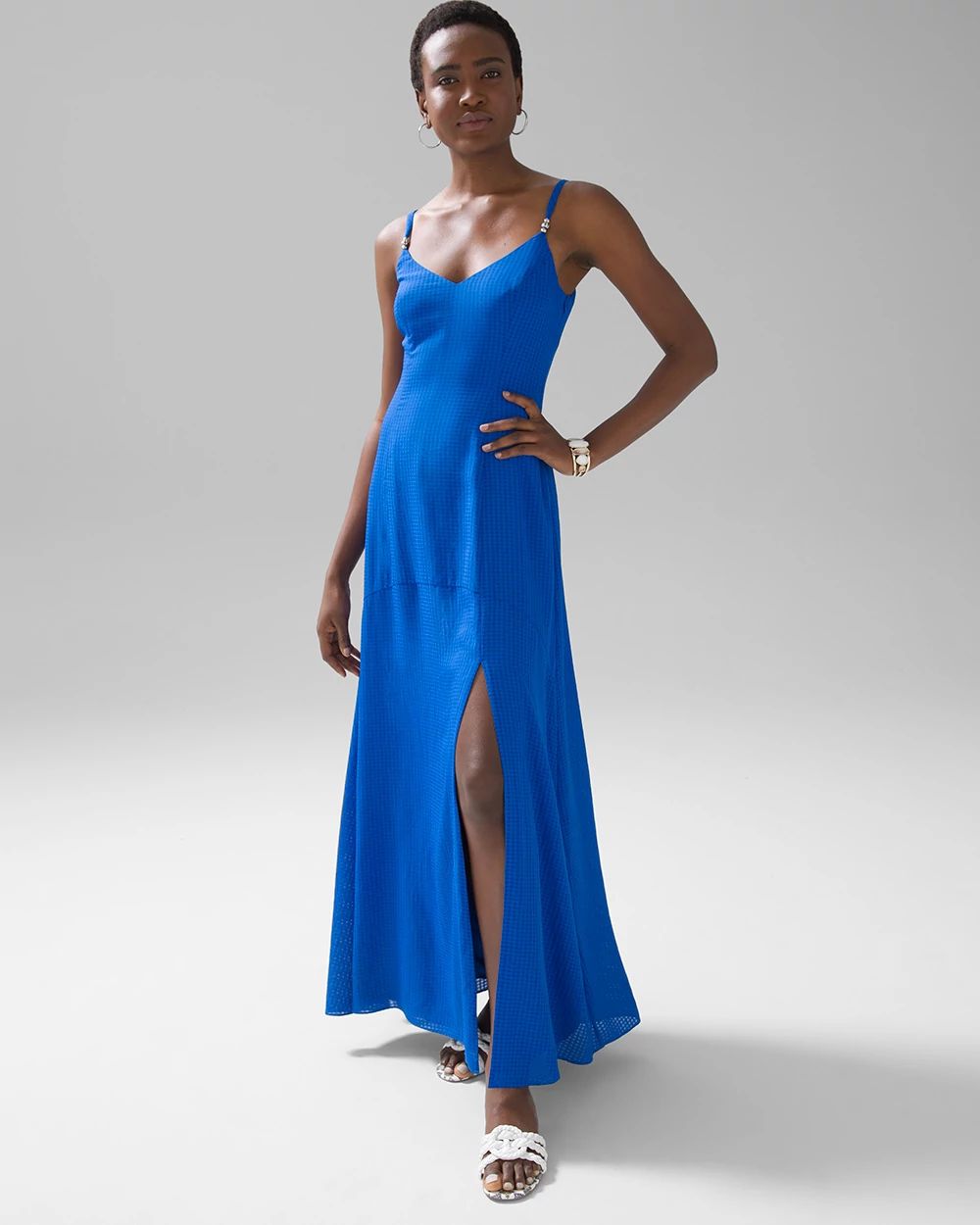 white vintage dress 1960's with Rhinestone and Net Detail – Eveliina Size:6.5 Wide Brand: T.O. Collection Lupita Nyong'o Finds Peace