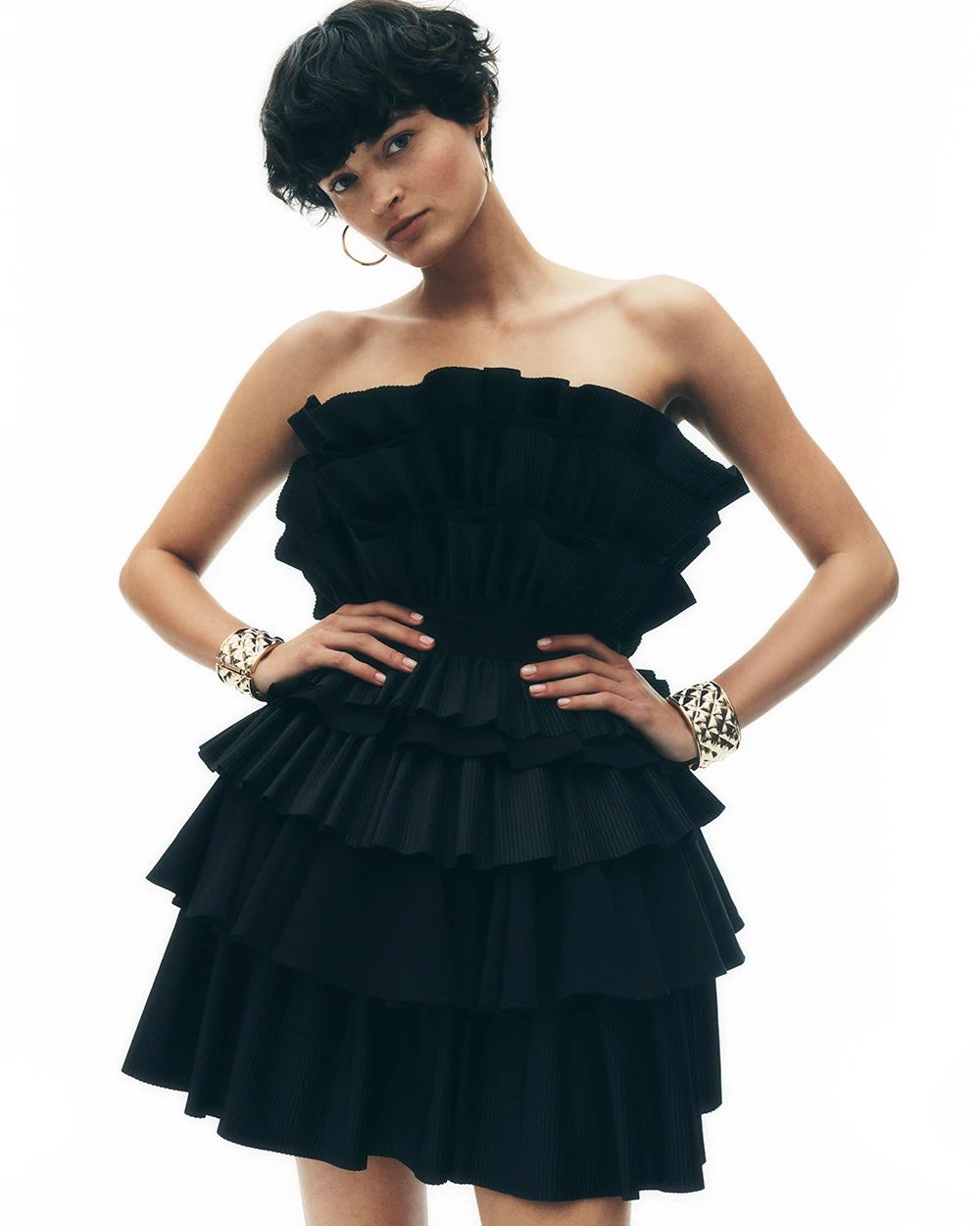 Tiered Ruffle Bustier Dress