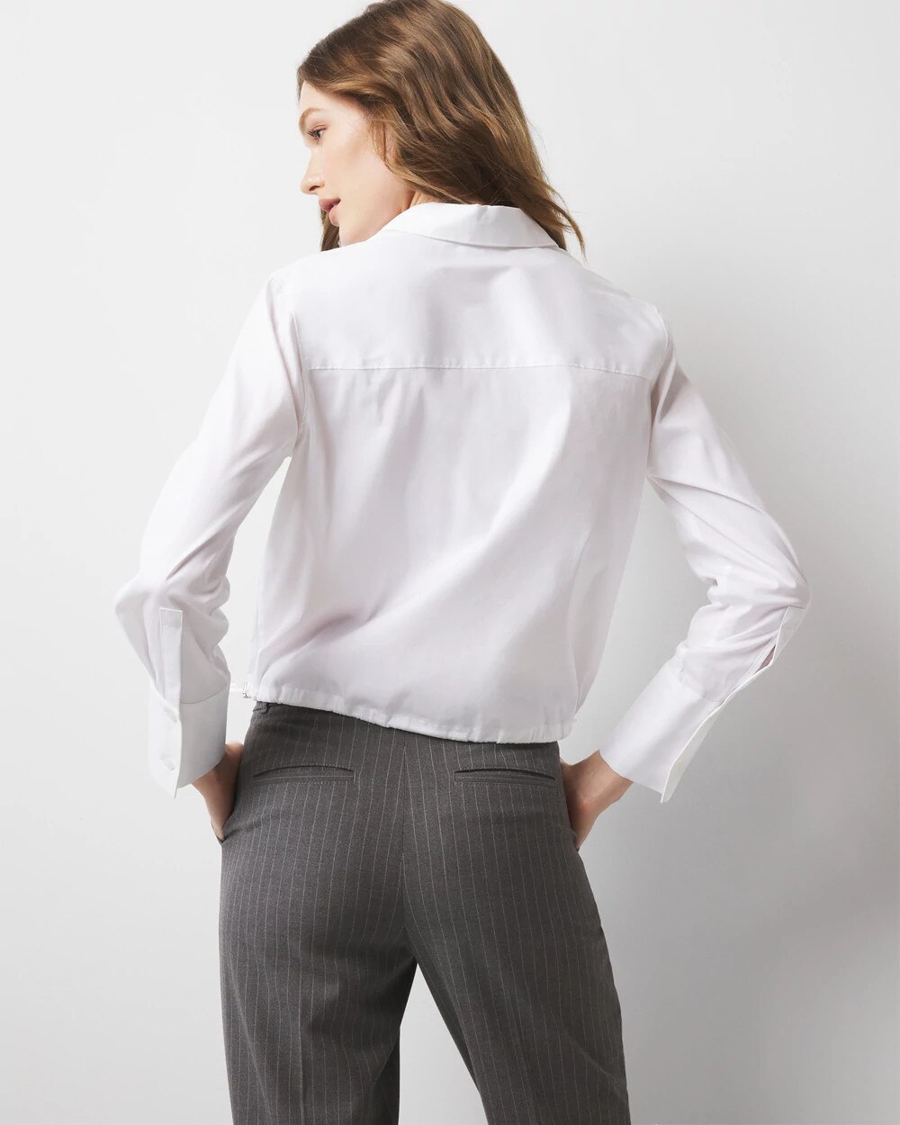 Drawstring Poplin Shirt