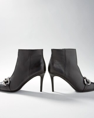 Hematite Chain Mid-Heel Bootie