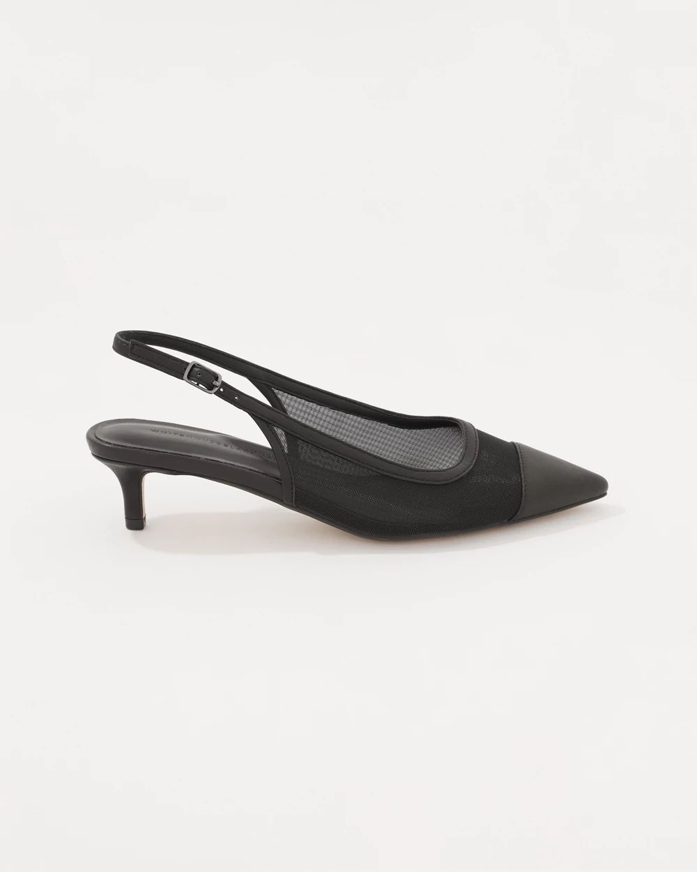 Mesh Kitten Heel Pump