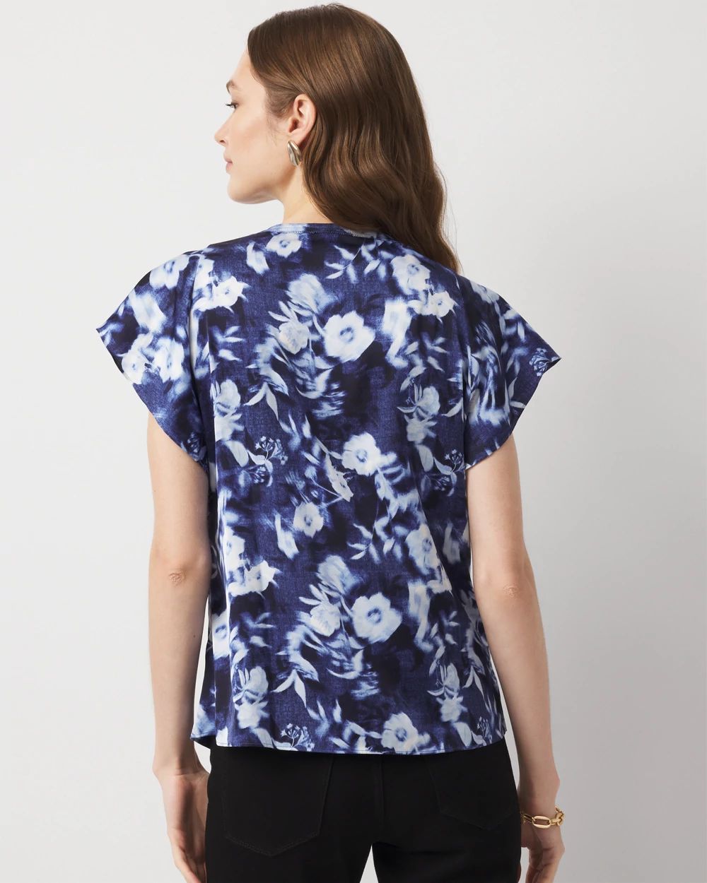 Flutter Sleeve Satin Shell Top