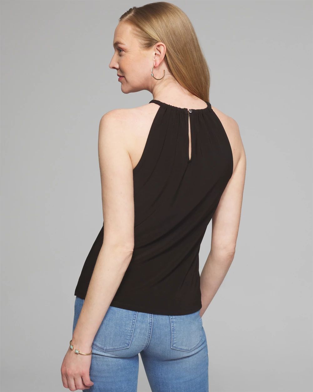 Outlet WHBM Braided Trim Halter Top click to view larger image.
