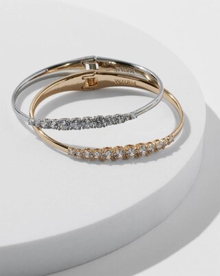 2-Pack Gold Silver Hinge Bracelet