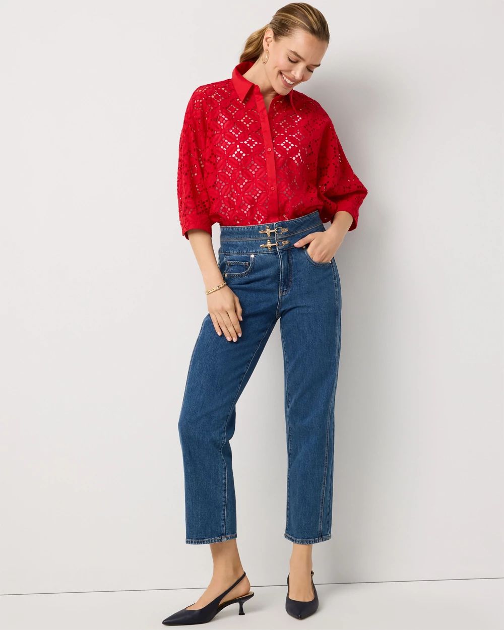 Extra High-Rise Straight Cropped Jean