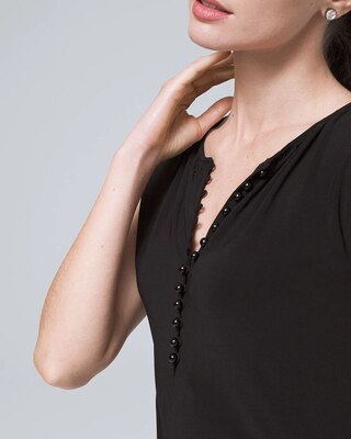 Button-Front Jersey Knit Top