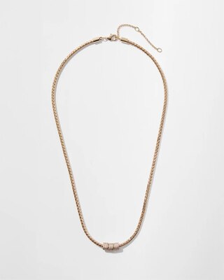 Gold Chain Pave Ring Necklace