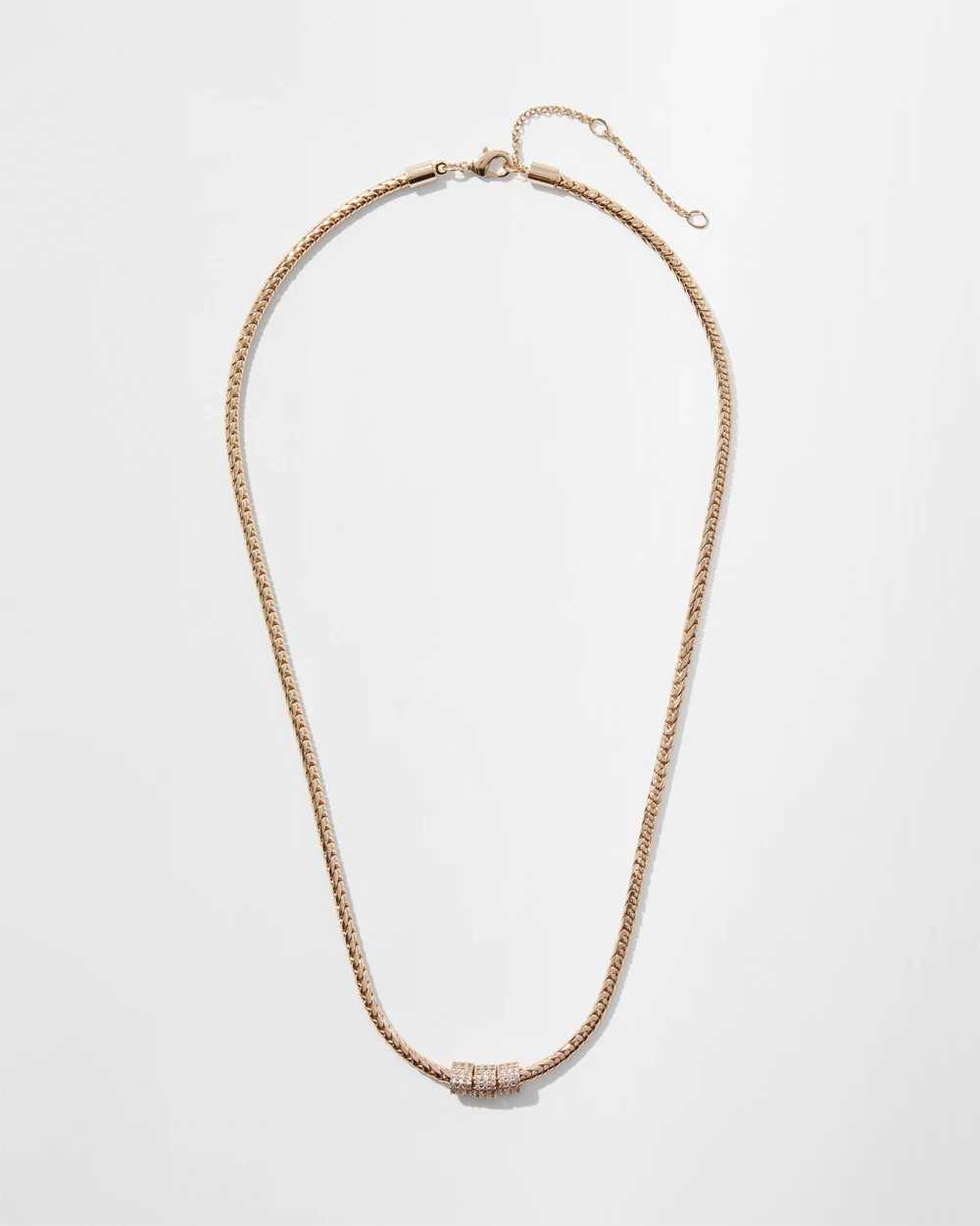 Gold Chain Pave Ring Necklace click to view larger image.