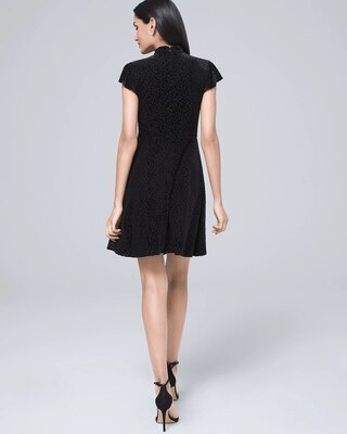 Adrianna Papell Leopard-Jacquard Black A-Line Dress