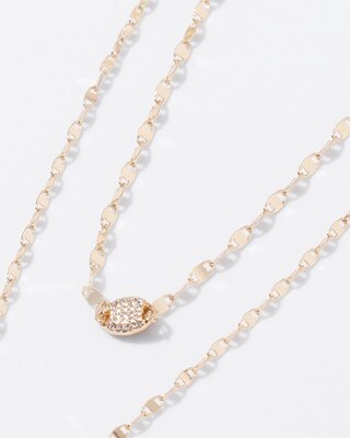Gold Pave Chain Y-Necklace
