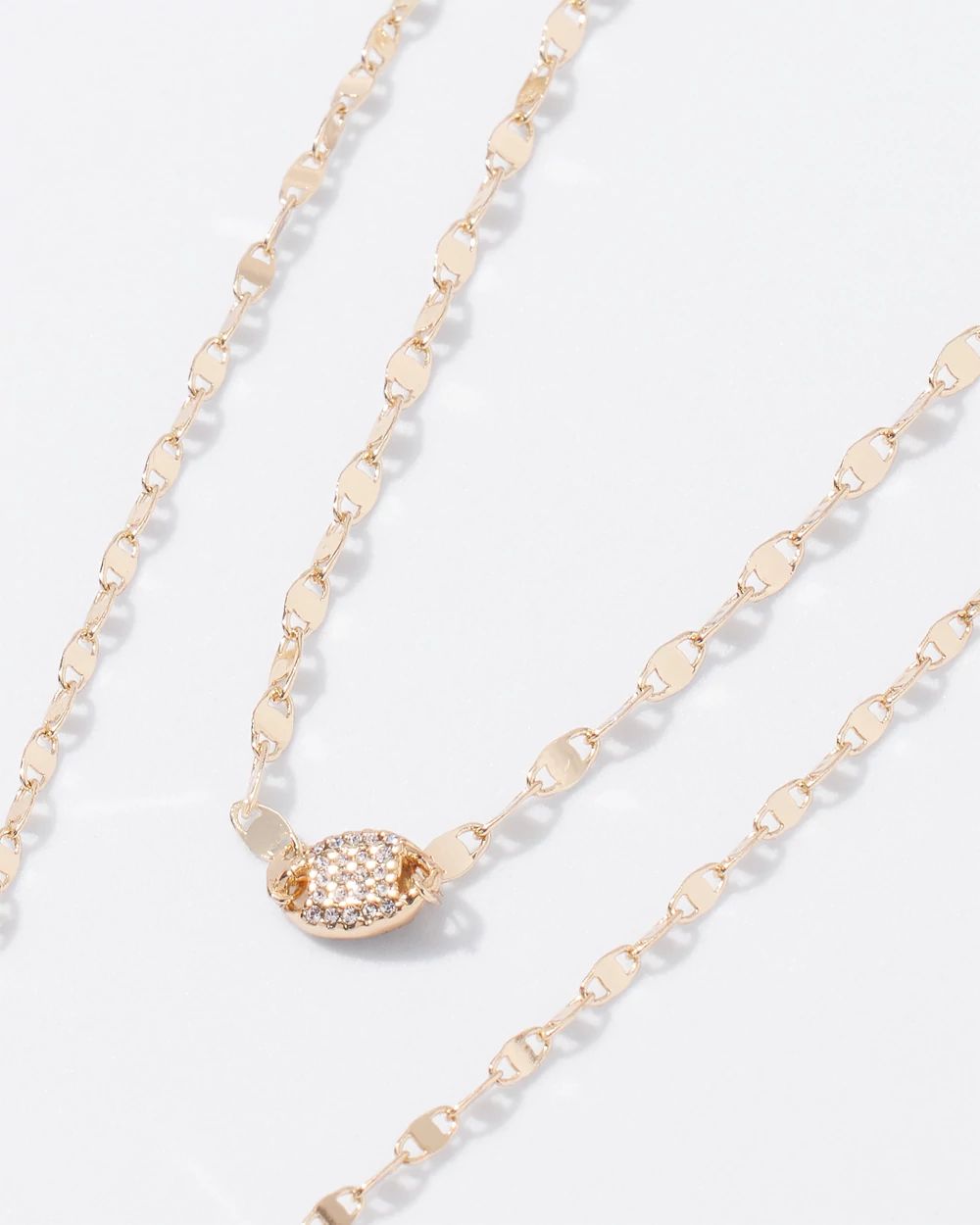 Gold Pave Chain Y-Necklace
