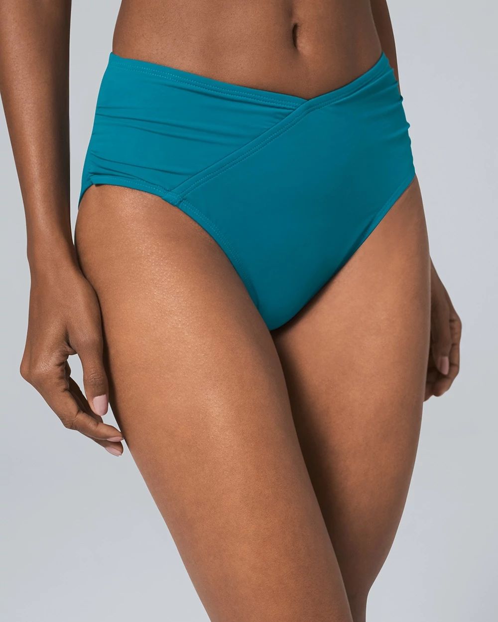 Two-Tone High-Waist Wrap Bikini Bottom