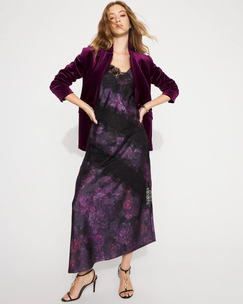 Lace + Satin Slip Dress click to view larger image.