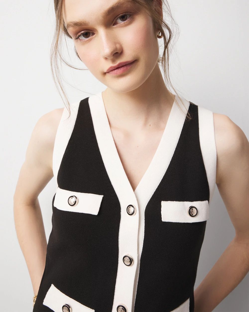 Petite Colorblock Sweater Vest