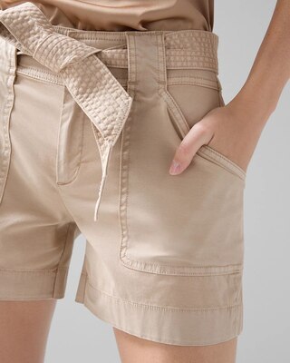 High-Rise Belted Pret Utility 5-Inch Shorts