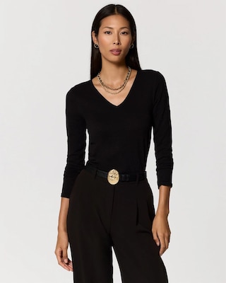Seamless V-neck Long Sleeve Top