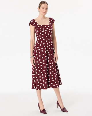 Fit + Flare Poplin Midi Dress click to view larger image.