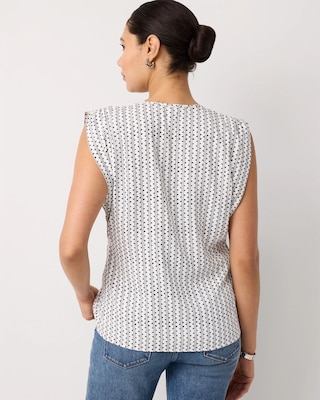 Ruched Shoulder Crepe Shell click to view larger image.