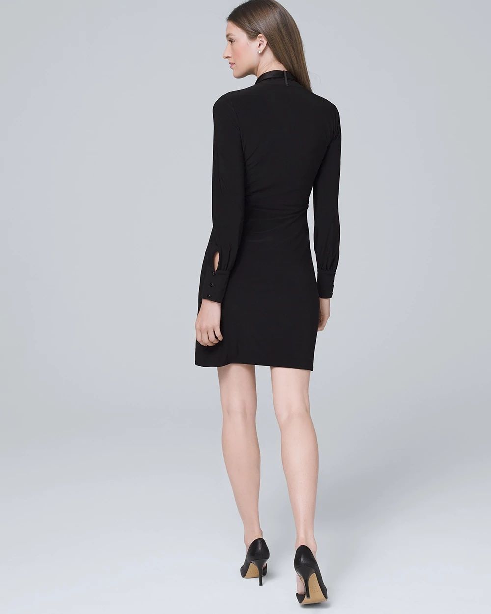Tie-Neck Shift Dress