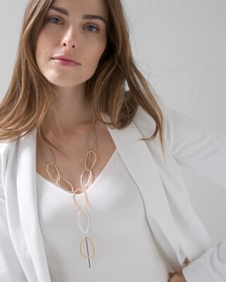 Convertible Mixed Metal Pavé Y-Necklace