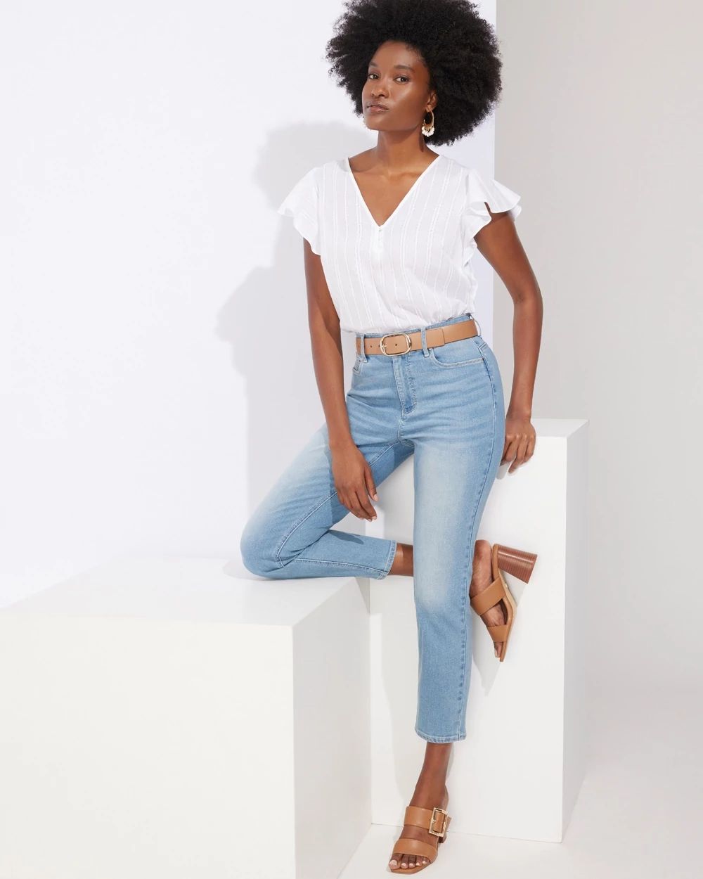 Outlet WHBM High-Rise Essential Slimmer™ Straight Jeans