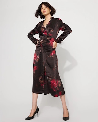 Floral Ruched Sheath Dress