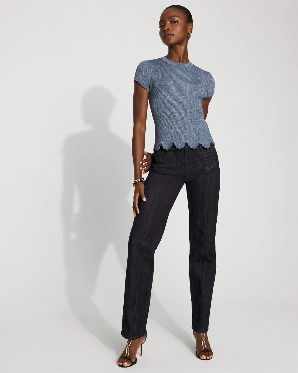 Scalloped Shimmer Sweater