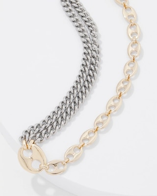 Gold + Silver Mariner Links Necklace click to view larger image.