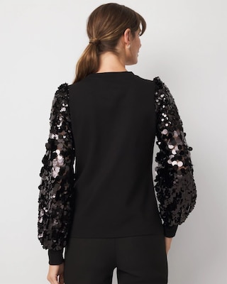 Sequin Blouson Sleeve Top click to view larger image.