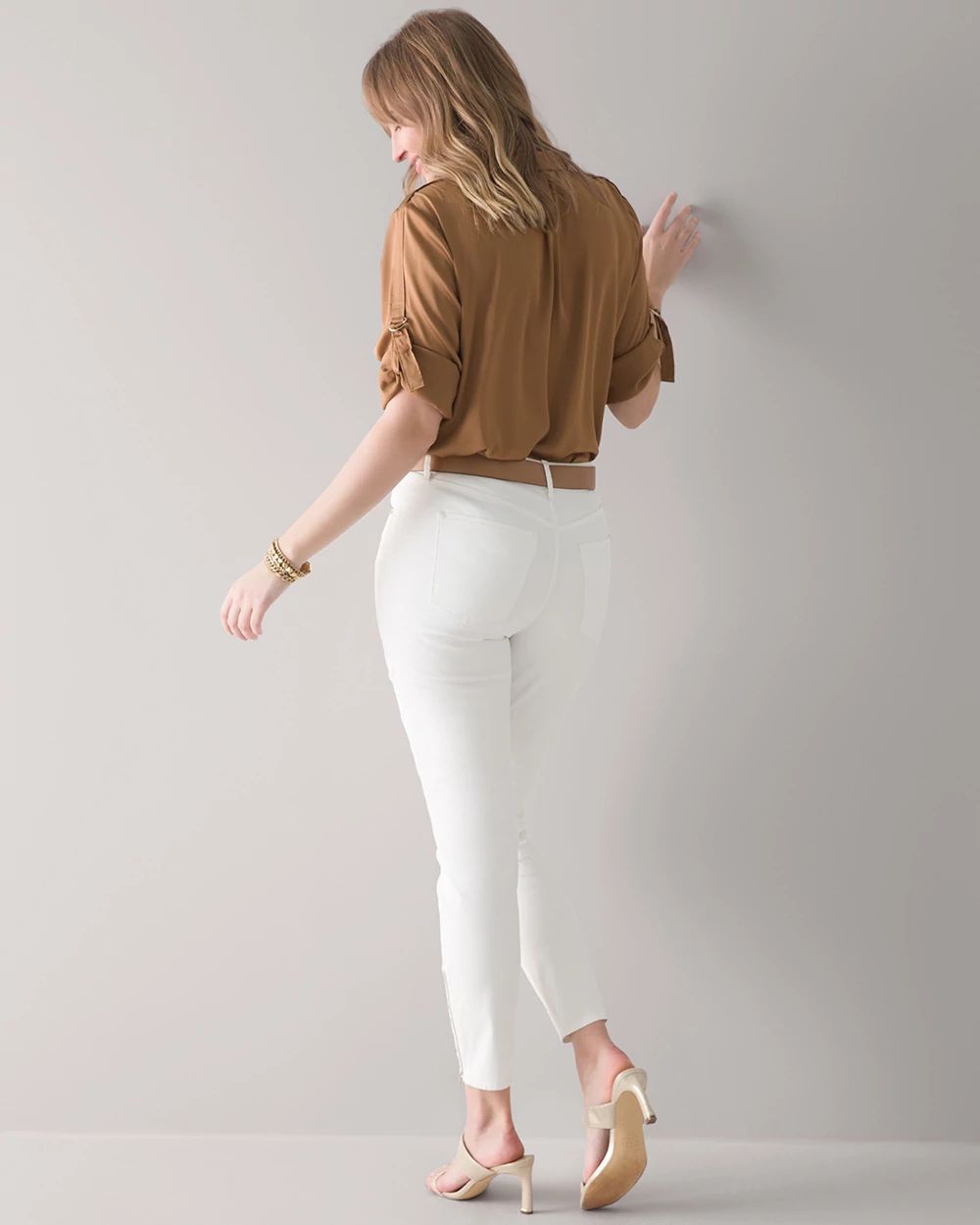 Curvy High-Rise Coated Skinny Ankle Jeans click to view larger image.