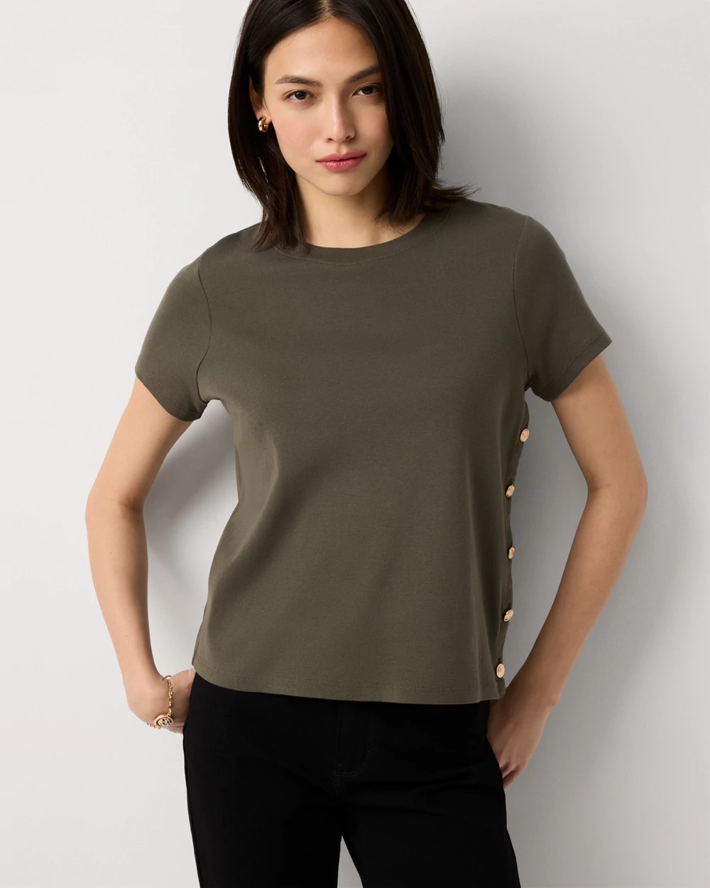 Side Button Tee - image 5