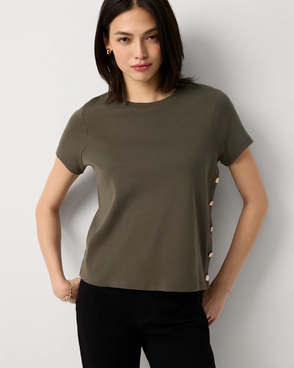 Side Button Tee