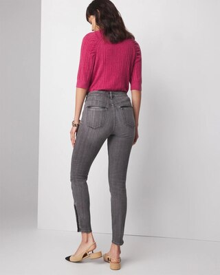 Petite High Rise Croc Skinny Ankle Jeans click to view larger image.